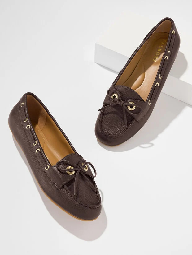 Everson Pebble Leather Driving Loafers | Talbots
