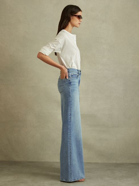 Petite Palazzo Jeans in Light Blue | Reiss DE