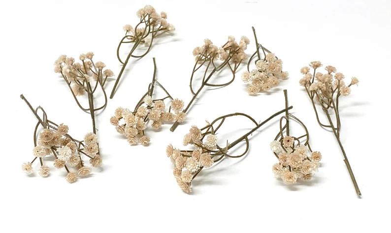 BEIGE Plastic Artificial Baby's Breath Clusters - Gypsophila, Artificial Flowers, Filler, Wedding... | Etsy (US)