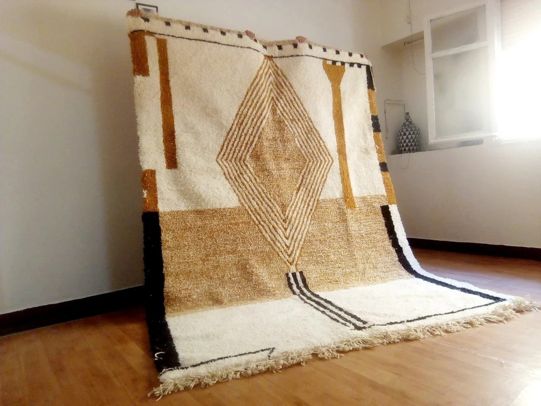 Moroccan Handmade rug ,Beni ourain style Morocco wool Berber Rug, modern rug, Hand woven rug, Azi... | Etsy (NL)