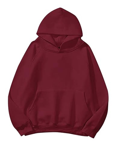 Lauweion Women Solid Basic Fleece Letter Loose Hoodie Sweatshirt Long Sleeve Kangaroo Pocket Drop... | Amazon (US)