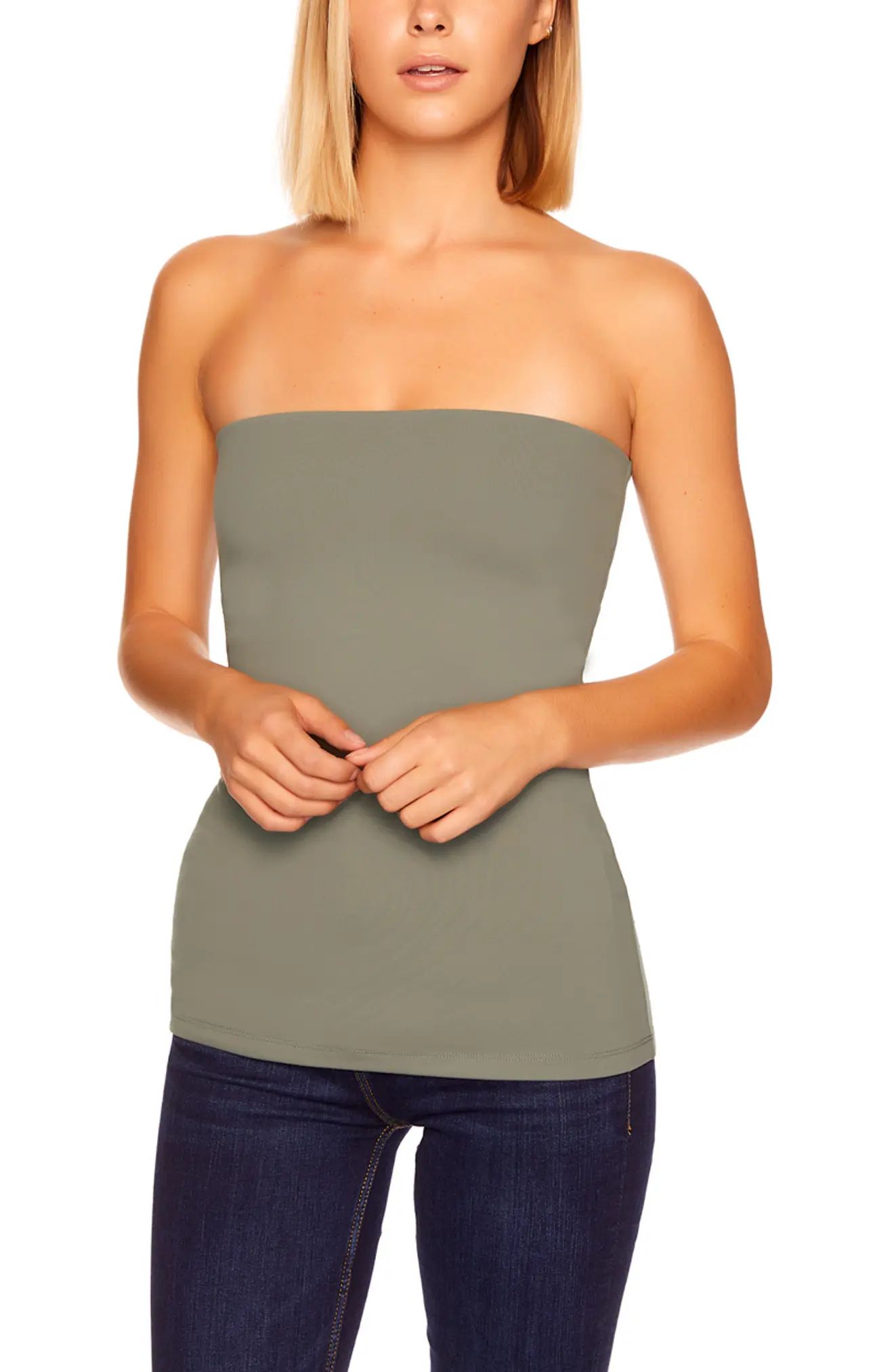 Women's Susana Monaco Core Tube Top, Size Large - Grey | Nordstrom