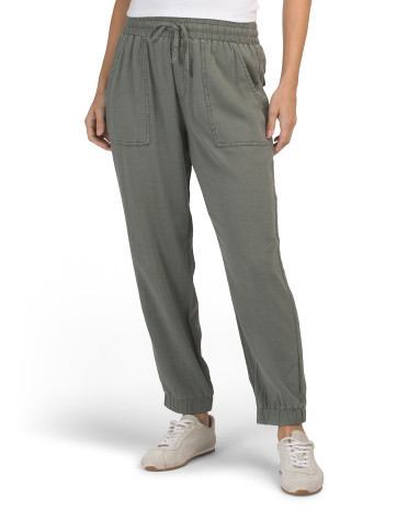 Linen Blend Lakeside Drawstring Joggers for Women | Cotton/Lyocell/Elastane | Marshalls