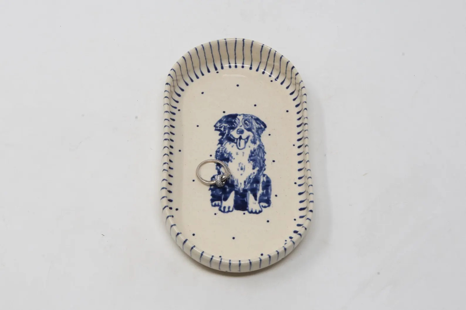 1 Hand-Crafted, Ceramic, Oval Border Collie Trinket/Jewelry Dish | Etsy (Global)