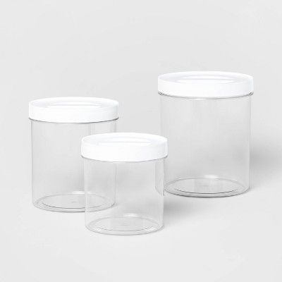 3pc Round Airtight Canister Set White - Brightroom&#8482; | Target