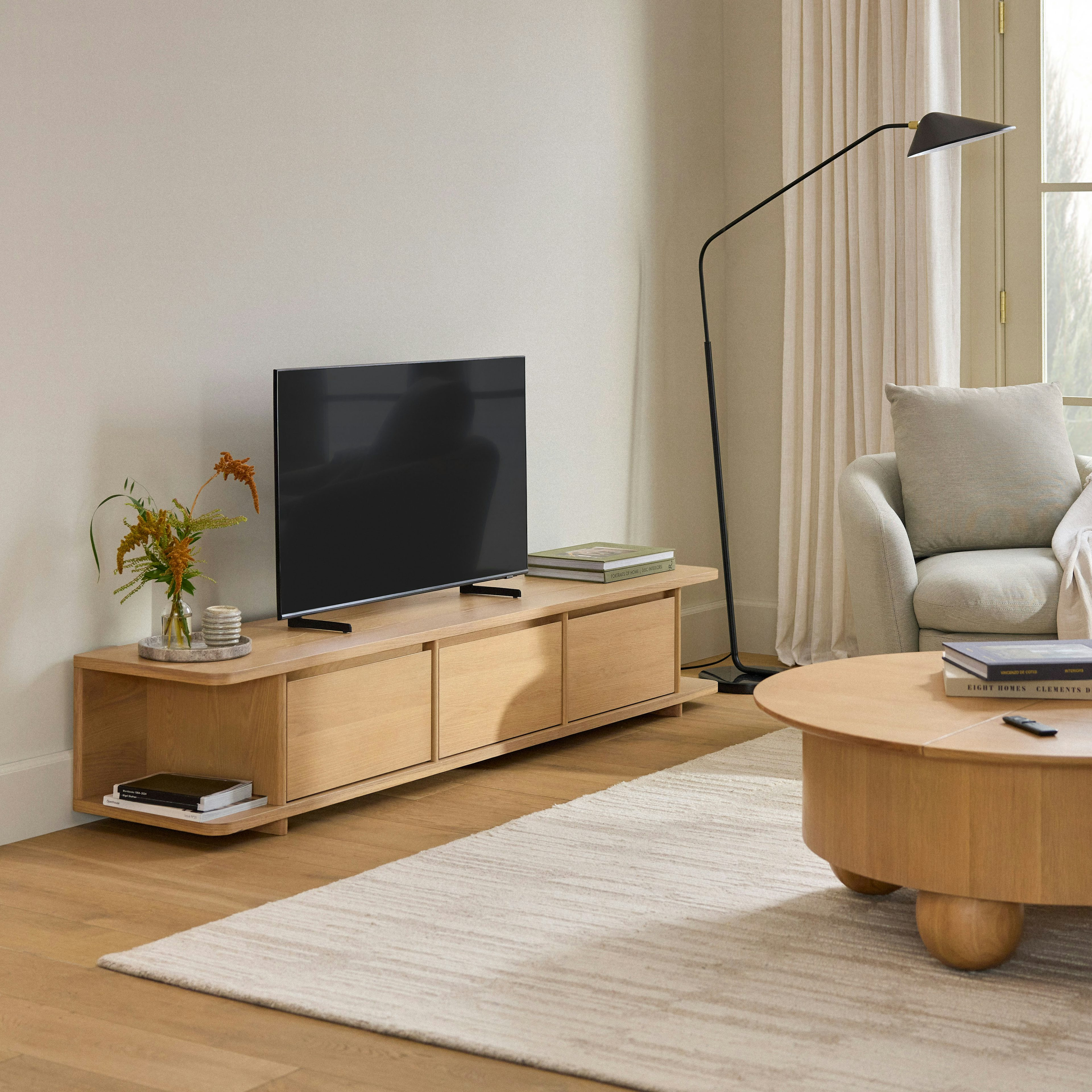 Judith 79" Low Media Unit - White Oak | Article