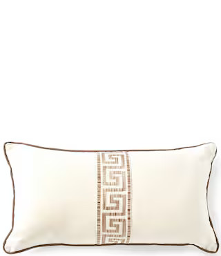 Greek Key Tape Embroidered Lumbar Decorative Pillow | Dillard's