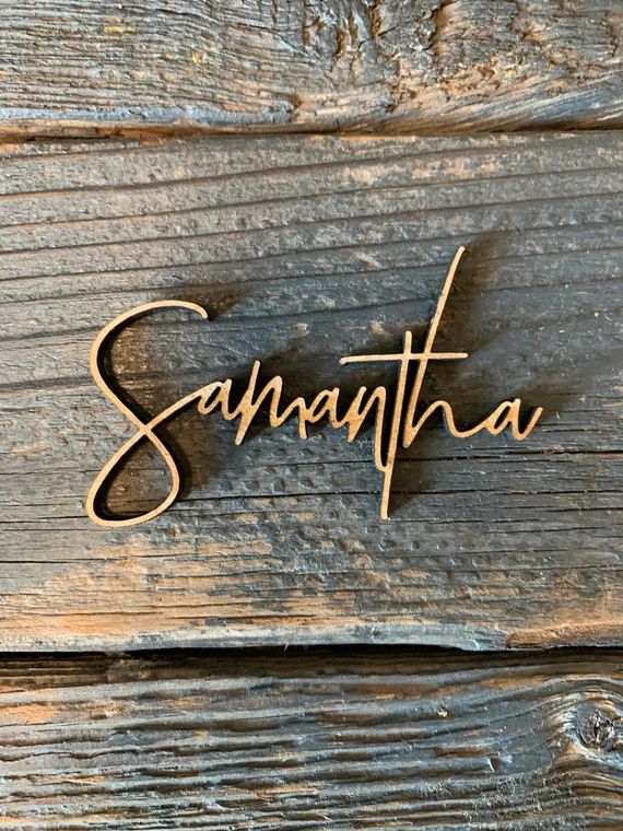 Personalized Wooden Place Cards | Name Plates For Wedding | wood name | wood names | Place Cards ... | Etsy (US)