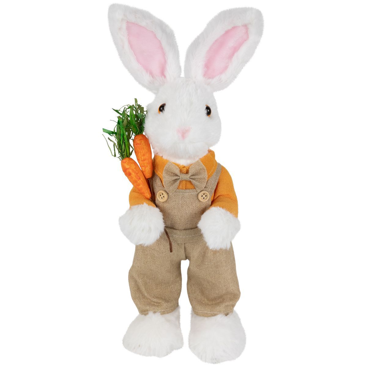 Northlight Plush Standing Boy Rabbit with Overalls Easter Figure - 15" - White and Tan | Target