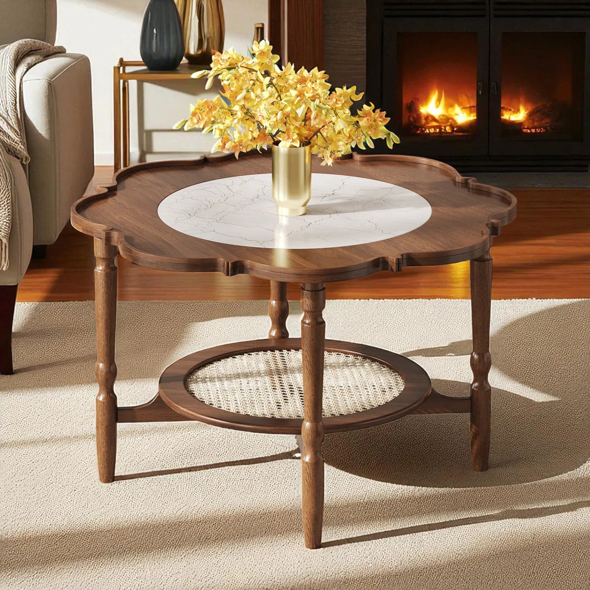 Tray Top Coffee Table With Shelf | Wayfair North America