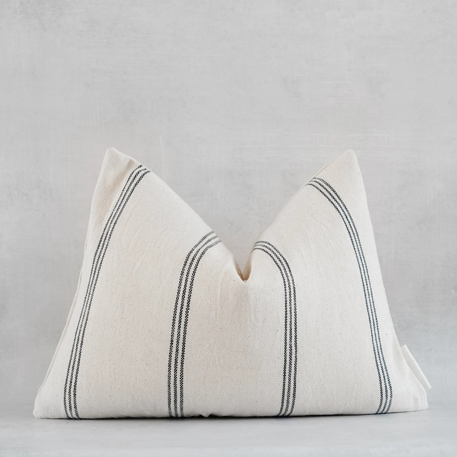 Lumbar White Accent Woven Cotton Pillow Covers, White and Black Stripe Pillow Cover, Cream With B... | Etsy (US)