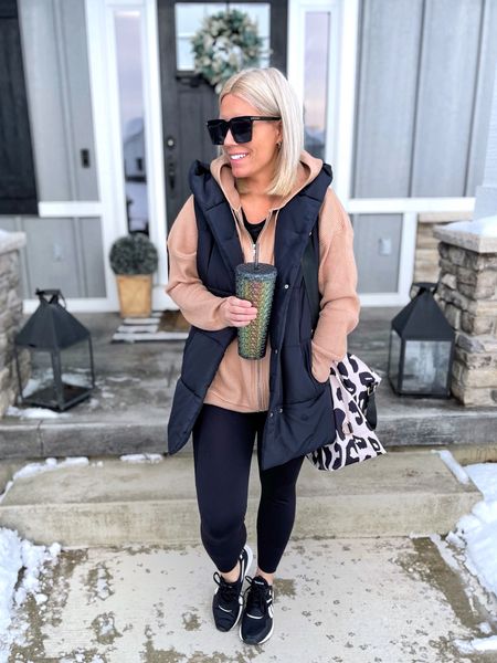 Top small - runs big
Zip hoodie sized up to medium for roomy fit 
Leggings sized down to XS
Vest TTS small
Shoes TTS

#LTKunder50 #LTKsalealert #LTKstyletip