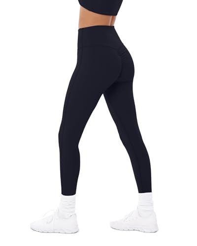 PAVOI ACTIVE FlexFlow Collection | Women's Sculpting High Waisted Low Impact Full Length Yoga Leggings with Scrunch | X-Large, Black | Amazon (US)