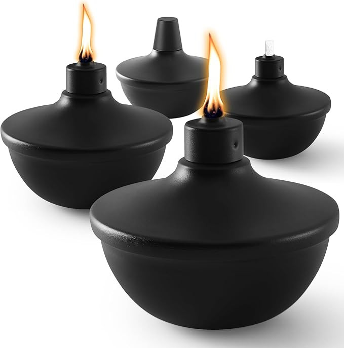 4 Pack Metal Table Top Torches,23.5 oz Citronella Torches for Outside,Refillable Flame Light Torc... | Amazon (US)