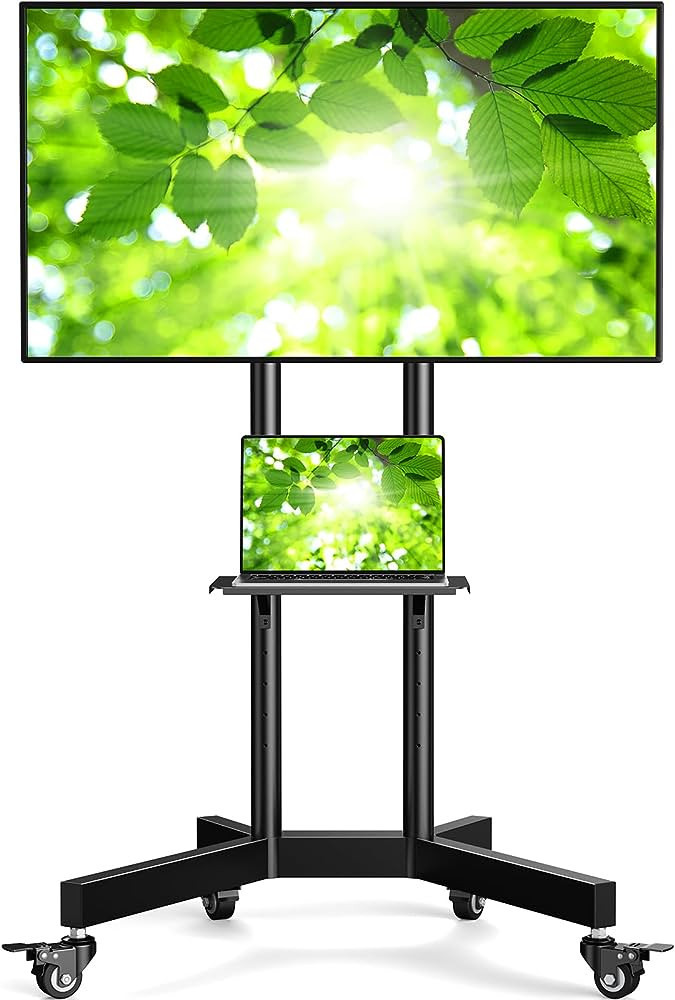 Perlegear Rolling TV Stand for 32-85 Inch Screens up to 132 lbs, Height Adjustable Mobile TV Stan... | Amazon (US)