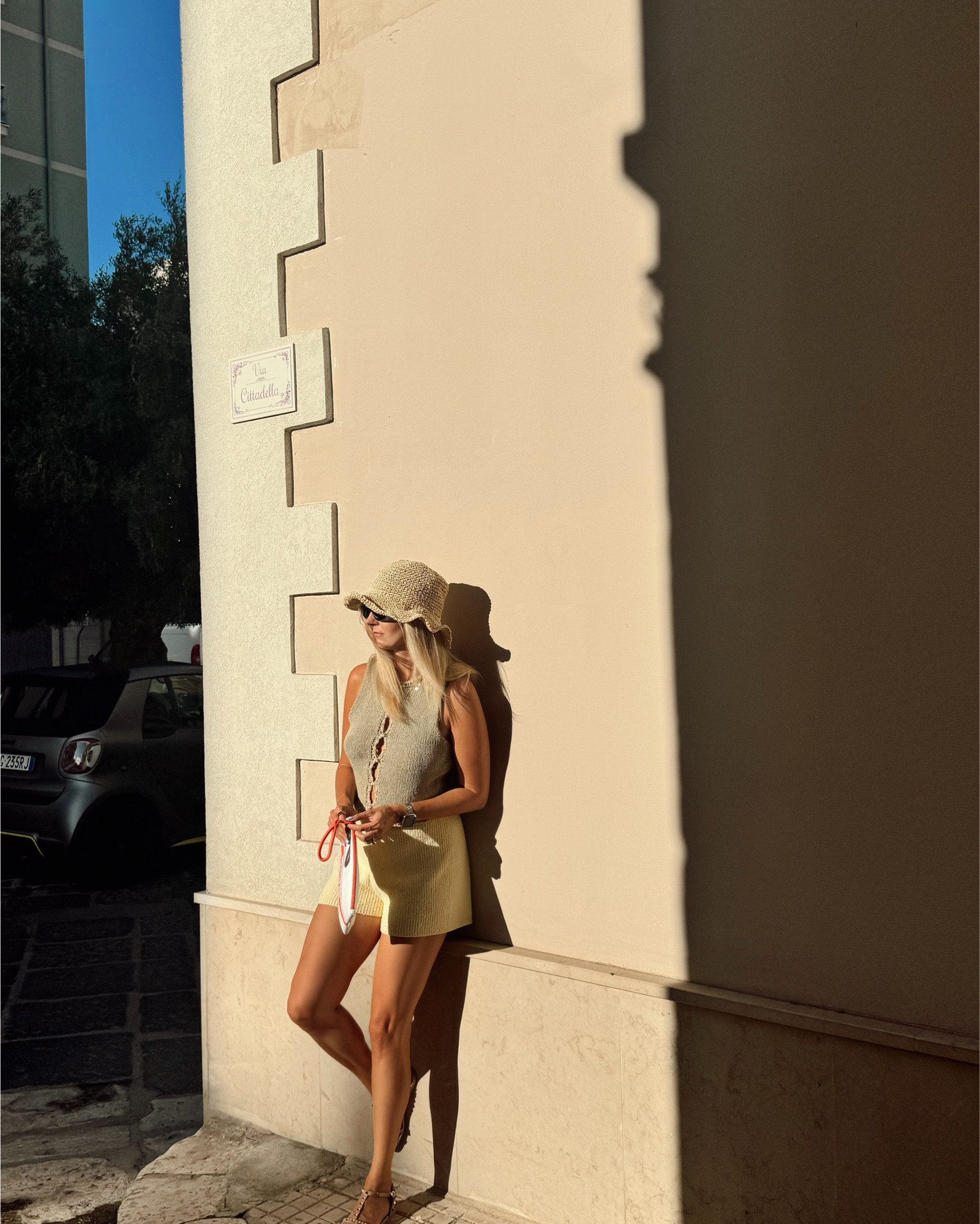Euro summer outfit

Crochet waist coat, green vest, yellow shorts, Free People Amazon, crochet hat, Dior bag, beige sandals, Valentino sandals, summer outfit, euro vacation, Italy, woven hat, bucket hat, round sunglasses 

#LTKStyleTip #LTKShoeCrush #LTKTravel