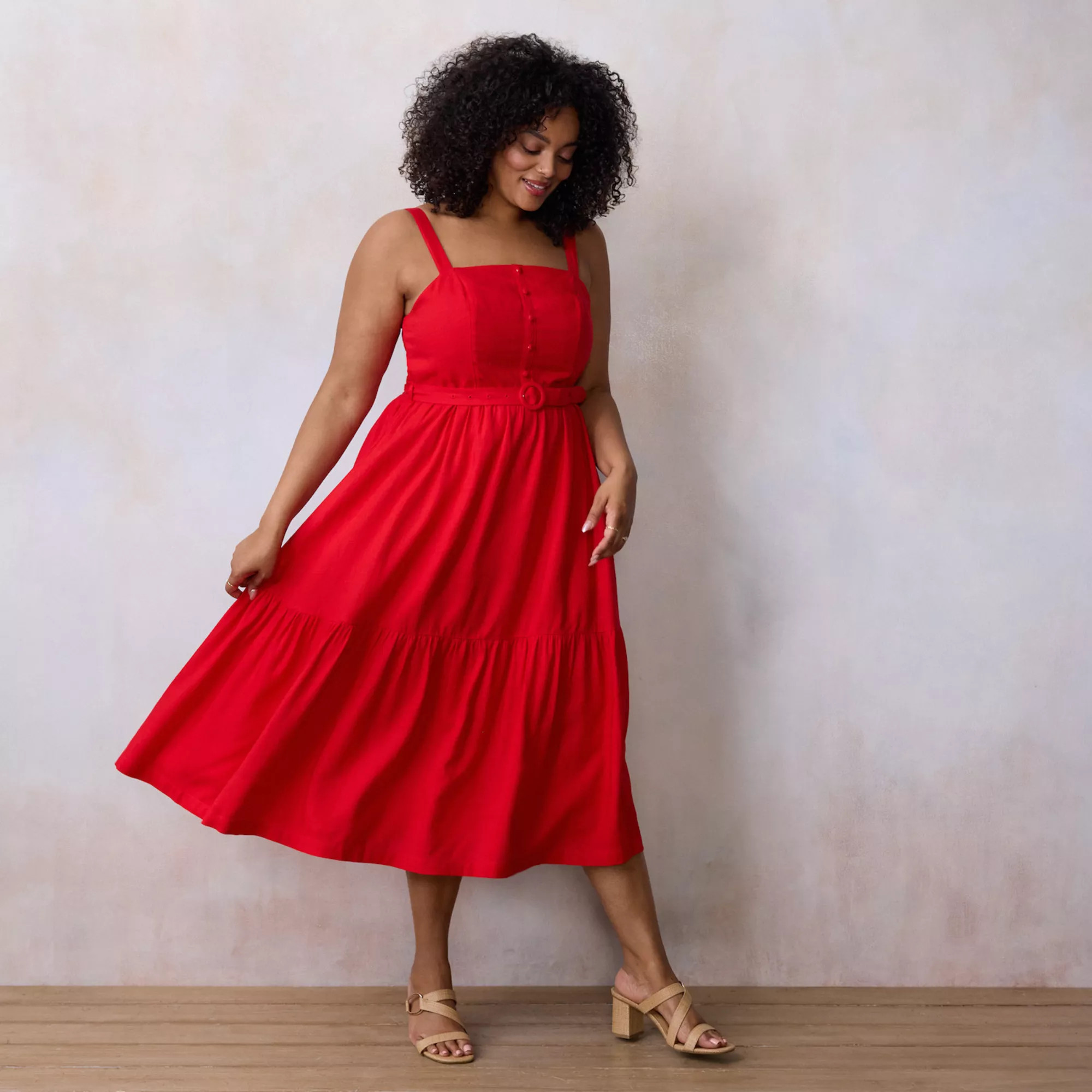 Plus Size LC Lauren Conrad Tiered Midi Dress | Kohl's