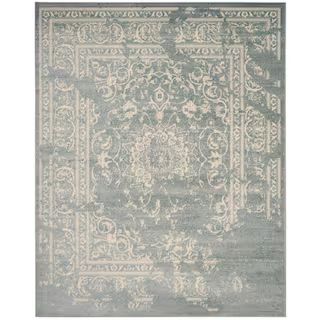 SAFAVIEH Adirondack Slate/Ivory 8 ft. x 10 ft. Border Floral Area Rug ADR101T-8 - The Home Depot | The Home Depot