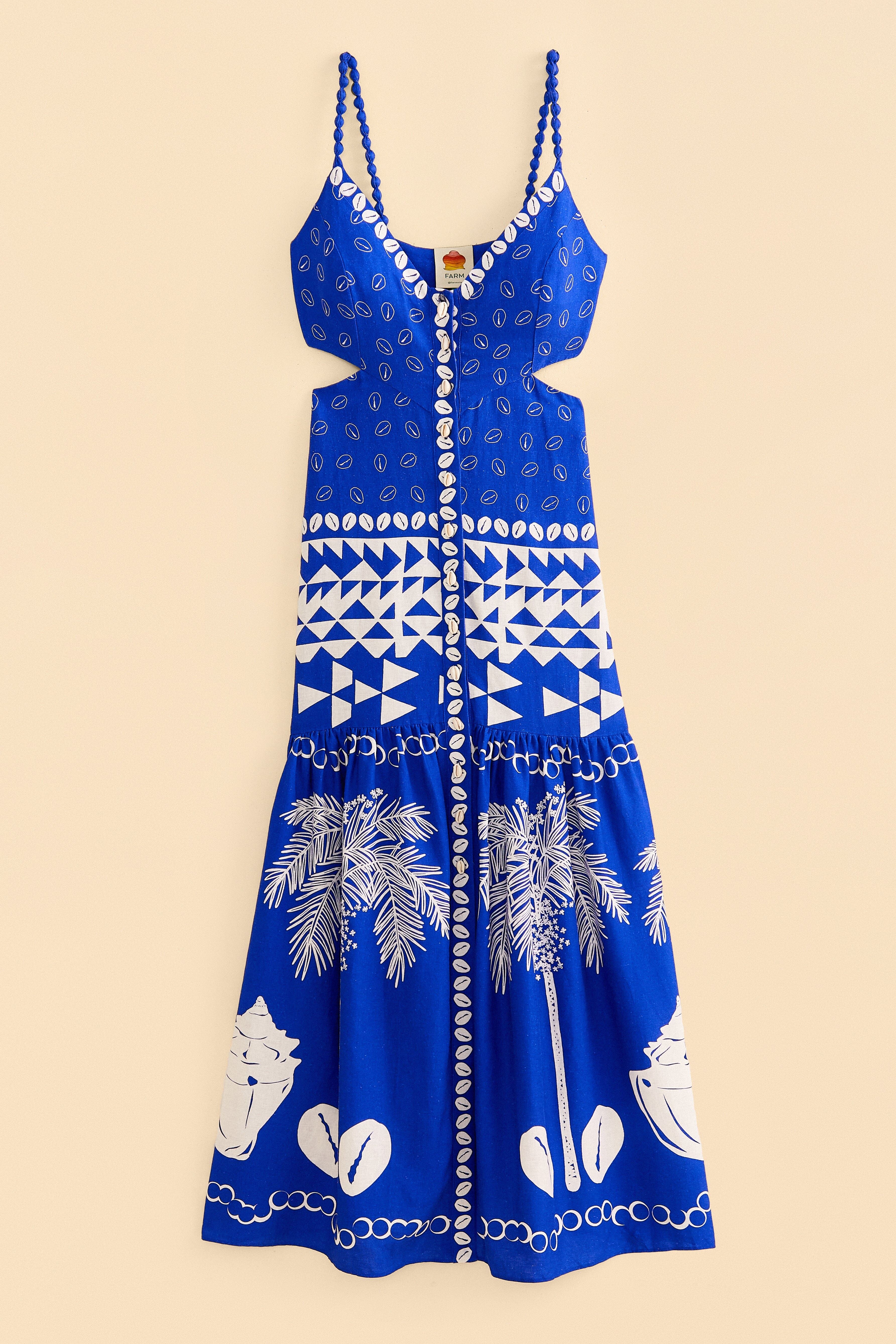 Blue Mixed Ondina Midi Dress | FarmRio
