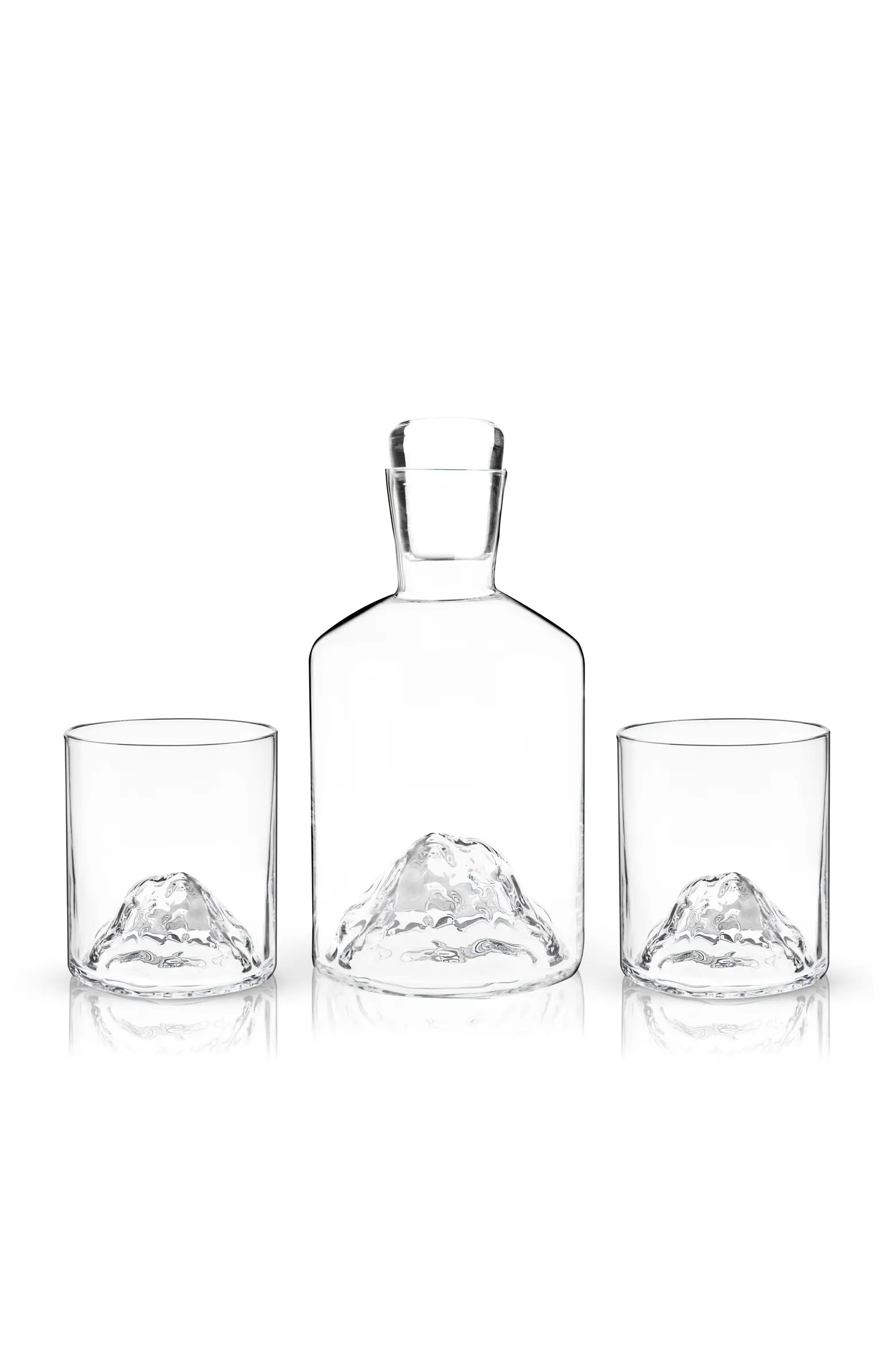 Mountain 3-Piece Crystal Liquor Decanter and Tumbler Set | Nordstrom