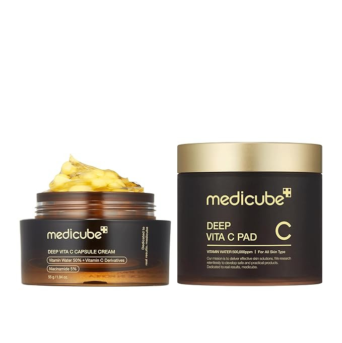 medicube Glass Skin Duo for uneven skin: Deep Vita C Facial Pads and Deep Vitamin C Golden Capsul... | Amazon (US)