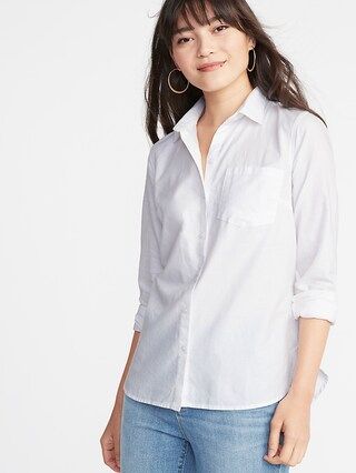 Old Navy Womens Relaxed Classic Shirt For Women Bright White Size L | Old Navy US