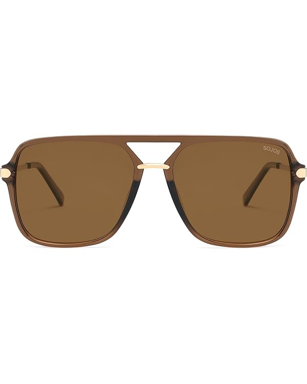 SOJOS Sunglasses for Women & Men, Square, Retro, Polarized Lens, Trendy Aviator, 90s Shades | Amazon (US)