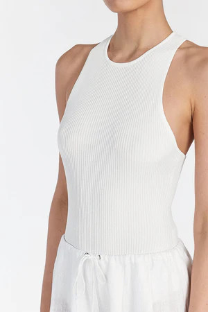 MARTHA OFF WHITE RACER BODYSUIT | DISSH