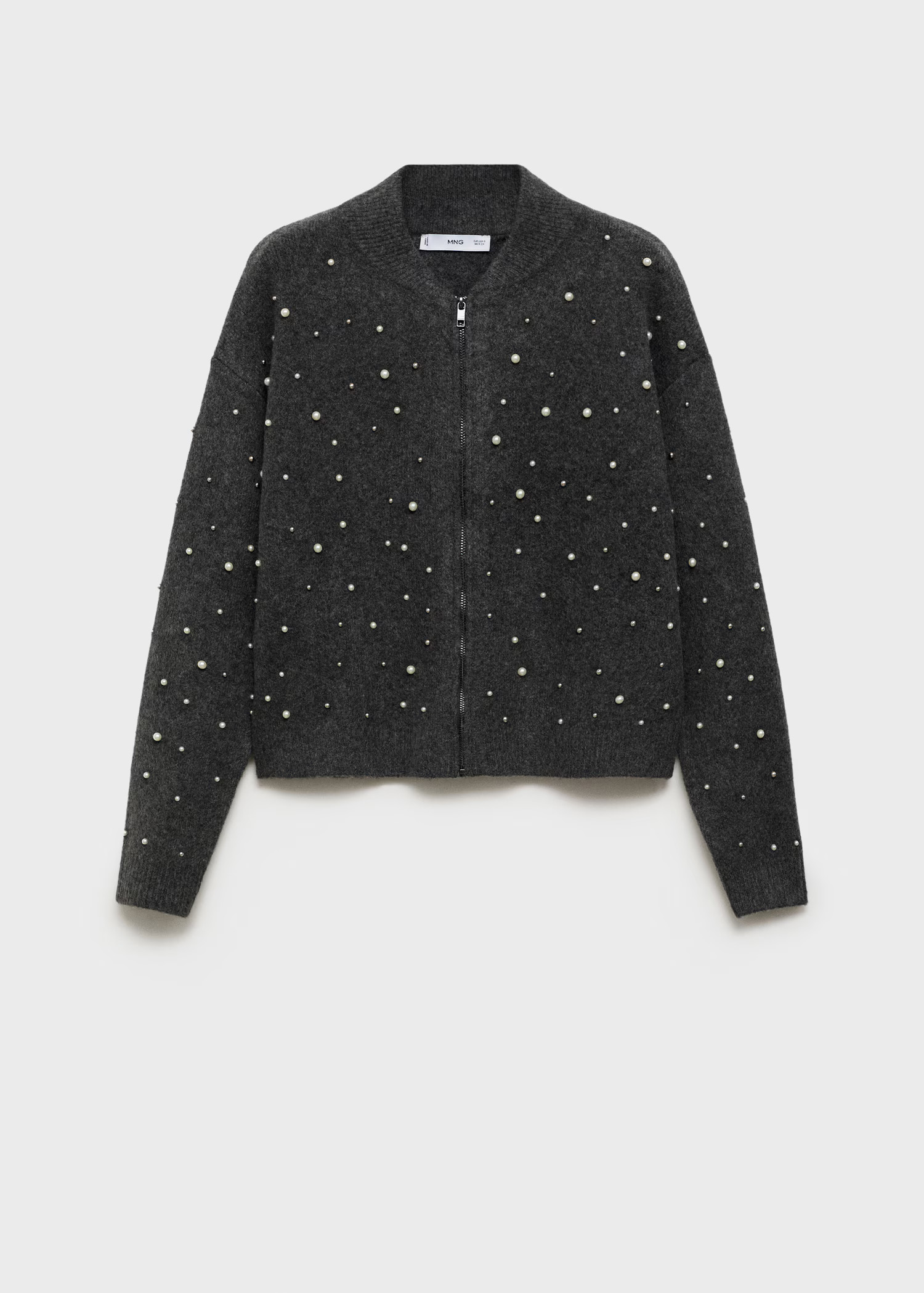 Knitted jacket with pearl details - Women | MANGO USA | Mango (US/MX/AU)
