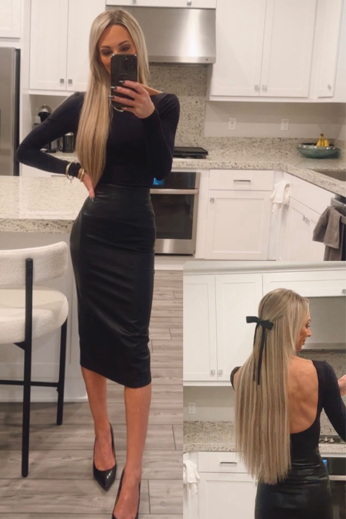 Black commando pencil skirt and Spanx long sleeve 

#LTKStyleTip #LTKBeauty #LTKWorkwear
