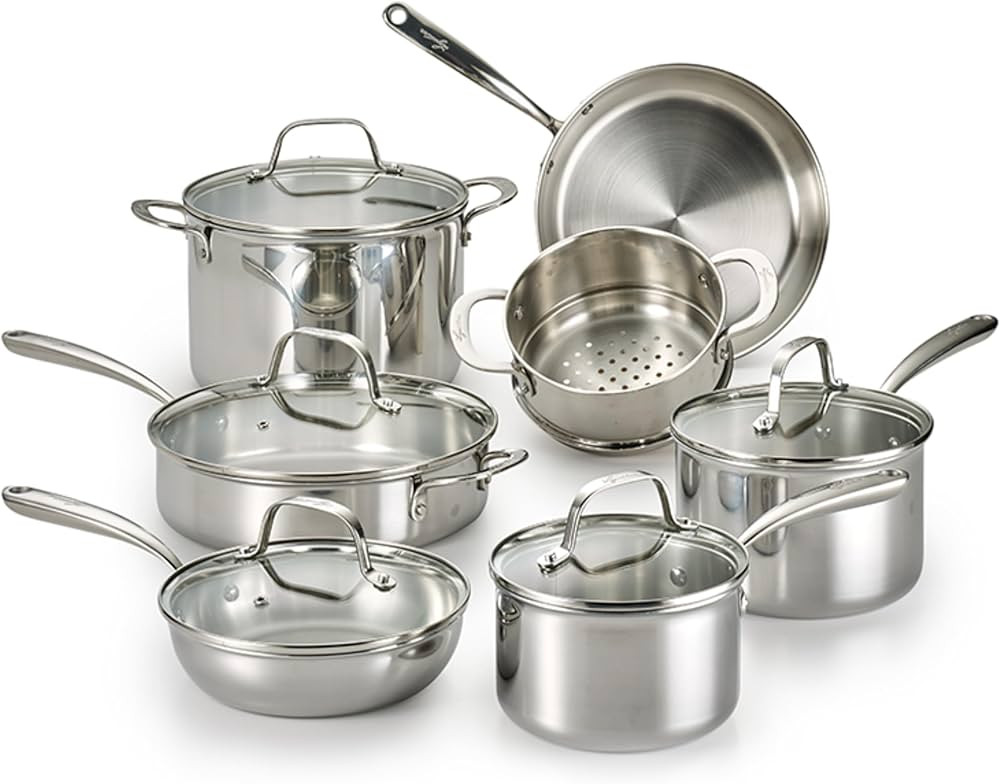 Lagostina Q939SC64 Tri-Ply Stainless Steel Multiclad Dishwasher Safe Oven Safe Glass Lid Cookware... | Amazon (CA)