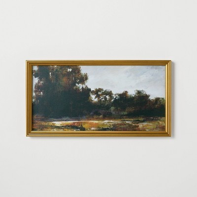 13.9" x 25.4" Horizontal Landscape Framed Canvas - Threshold™ designed with Studio McGee: Digital Art Print, Polystyrene Gold Frame | Target