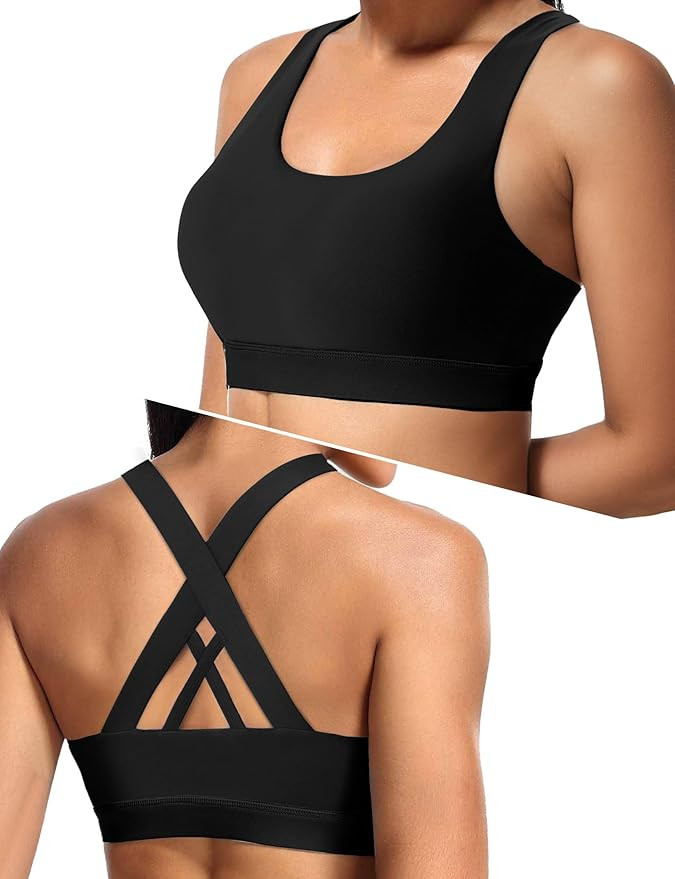 Sports Bras for Women, High Support Criss Cross Back Bras for Large Bust, High Impact Strappy Yog... | Amazon (US)
