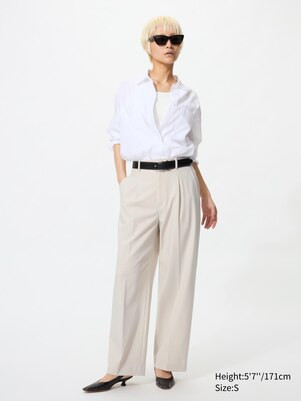 WOMEN'S PLEATED WIDE PANTS (SINGLE TUCK) | UNIQLO AU | Uniqlo Australia