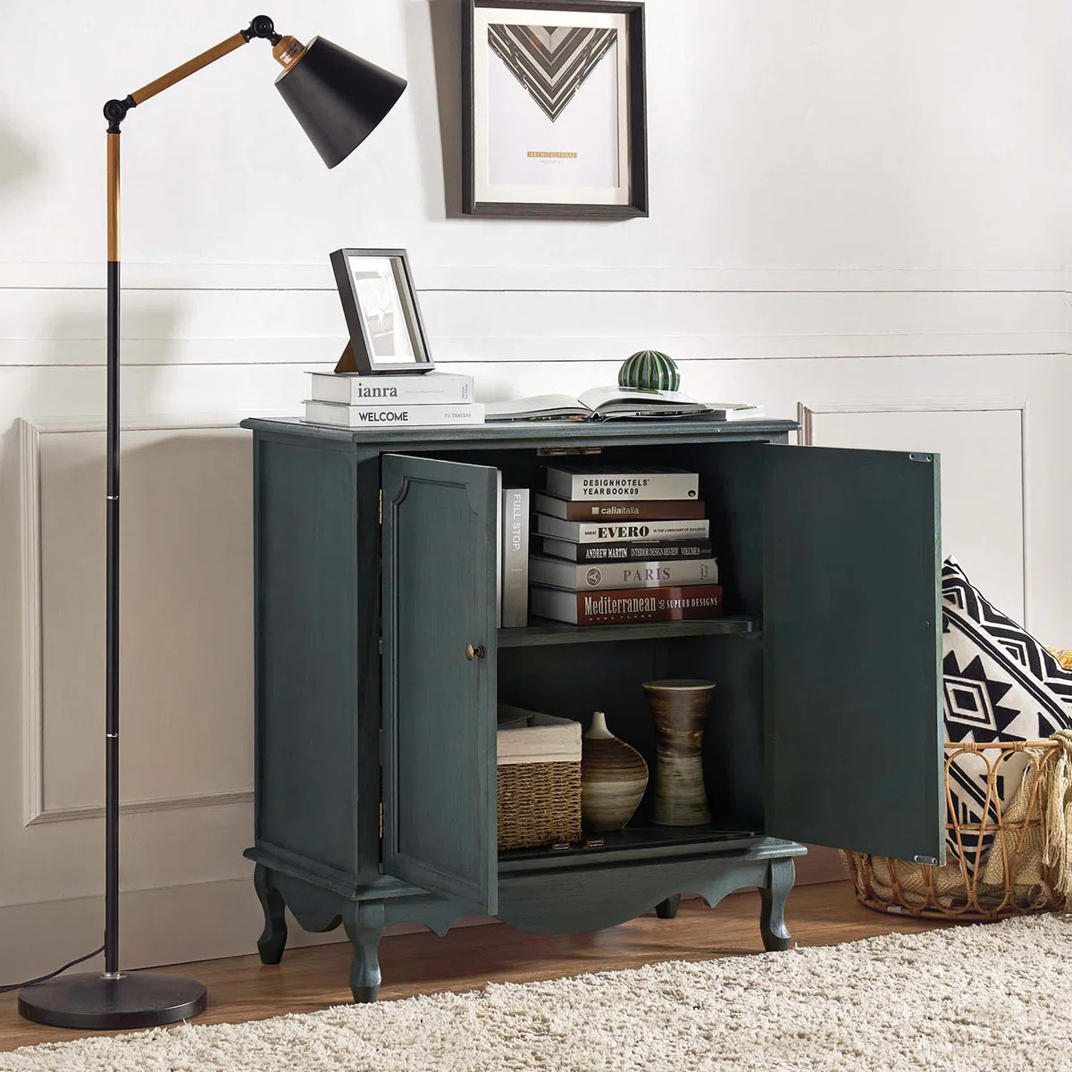 Arshawn Traditional 31''W Solid Wood 2 - Door Accent Cabinet with Simple Assembly | Wayfair North America