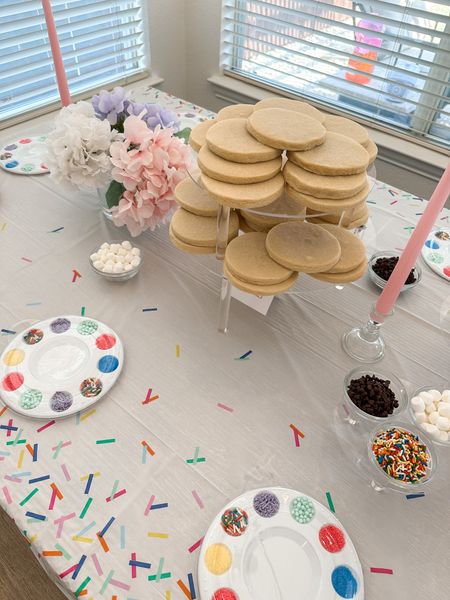 Table setup for cookie decorating! The theme we did for Blakely’s third birthday was “decorate cookies with me, I’m turning 3”. Found a bunch of stuff on Amazon, Michael’s, and Target. Such a cute idea for kids of all ages to enjoy

(Tiered tray, cupcake tray, cake stand, acrylic decor, paint palette, cookie decorating, sprinkles, taper candle holder, faux flowers, clear vase, kids birthday party idea, third birthday party idea, birthday party decor, toddler birthday party) 

#LTKbaby #LTKkids #LTKstyletip