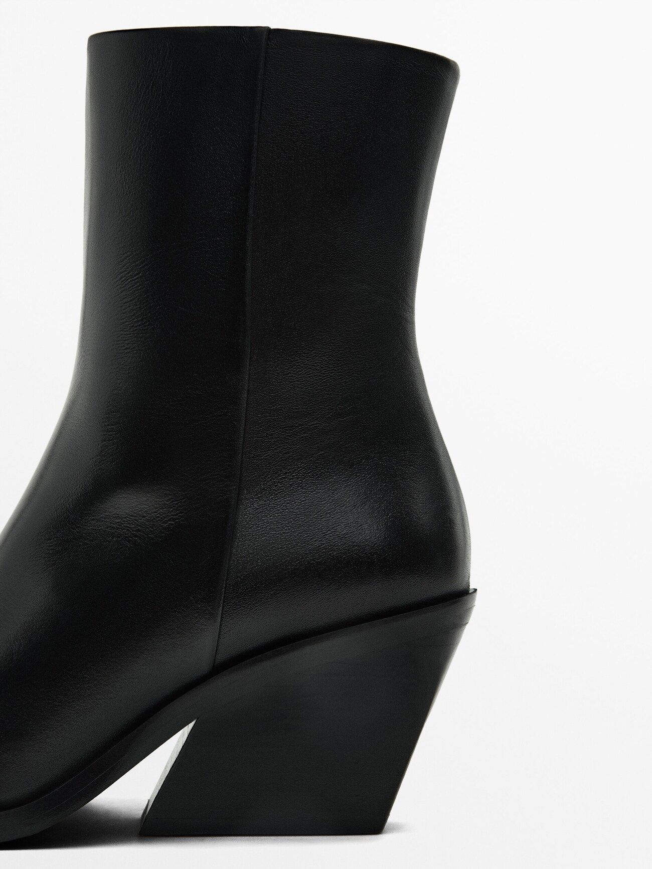 Leather high heel ankle boots | Massimo Dutti (US)
