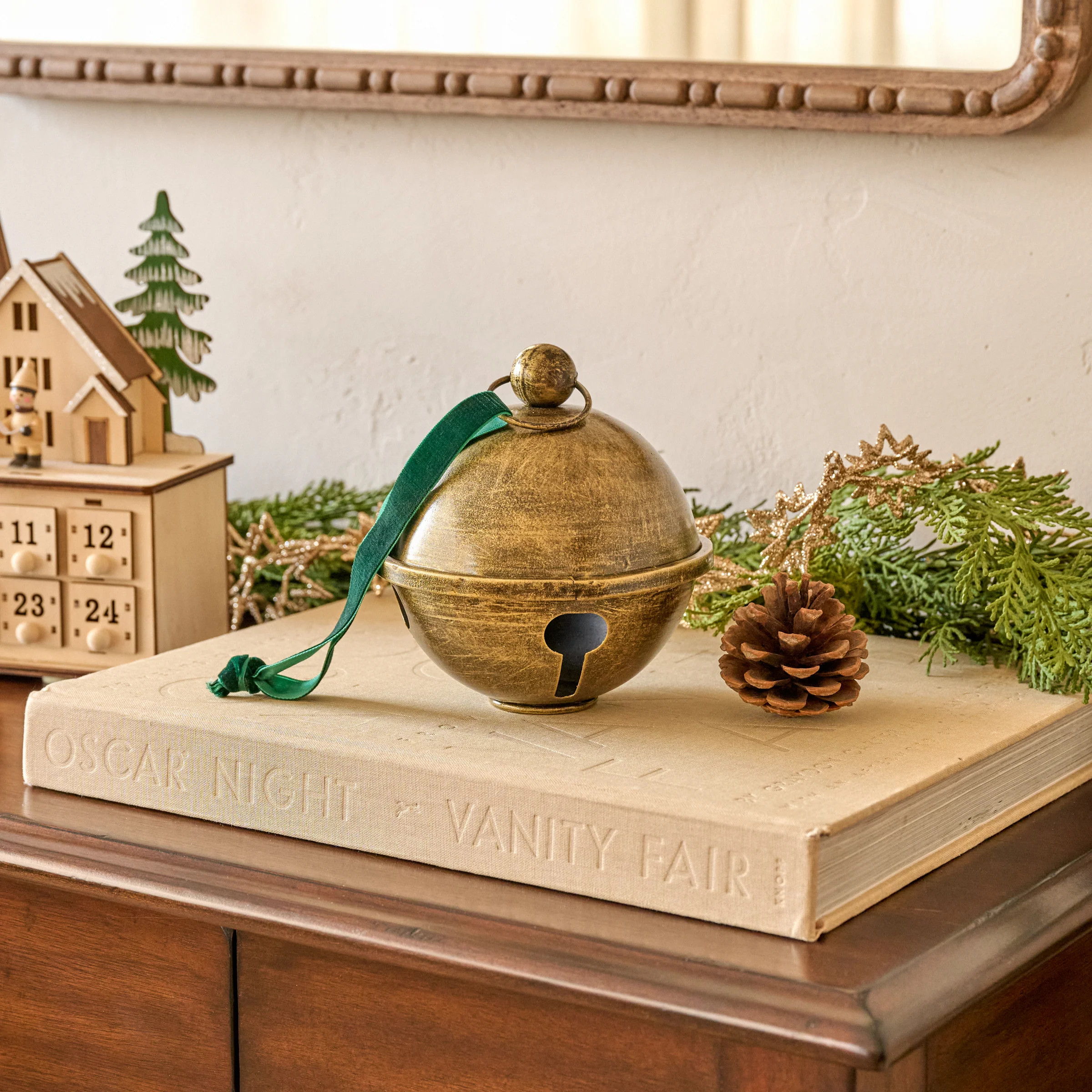 Antiqued Brass Jingle Bell Sit About | Magnolia