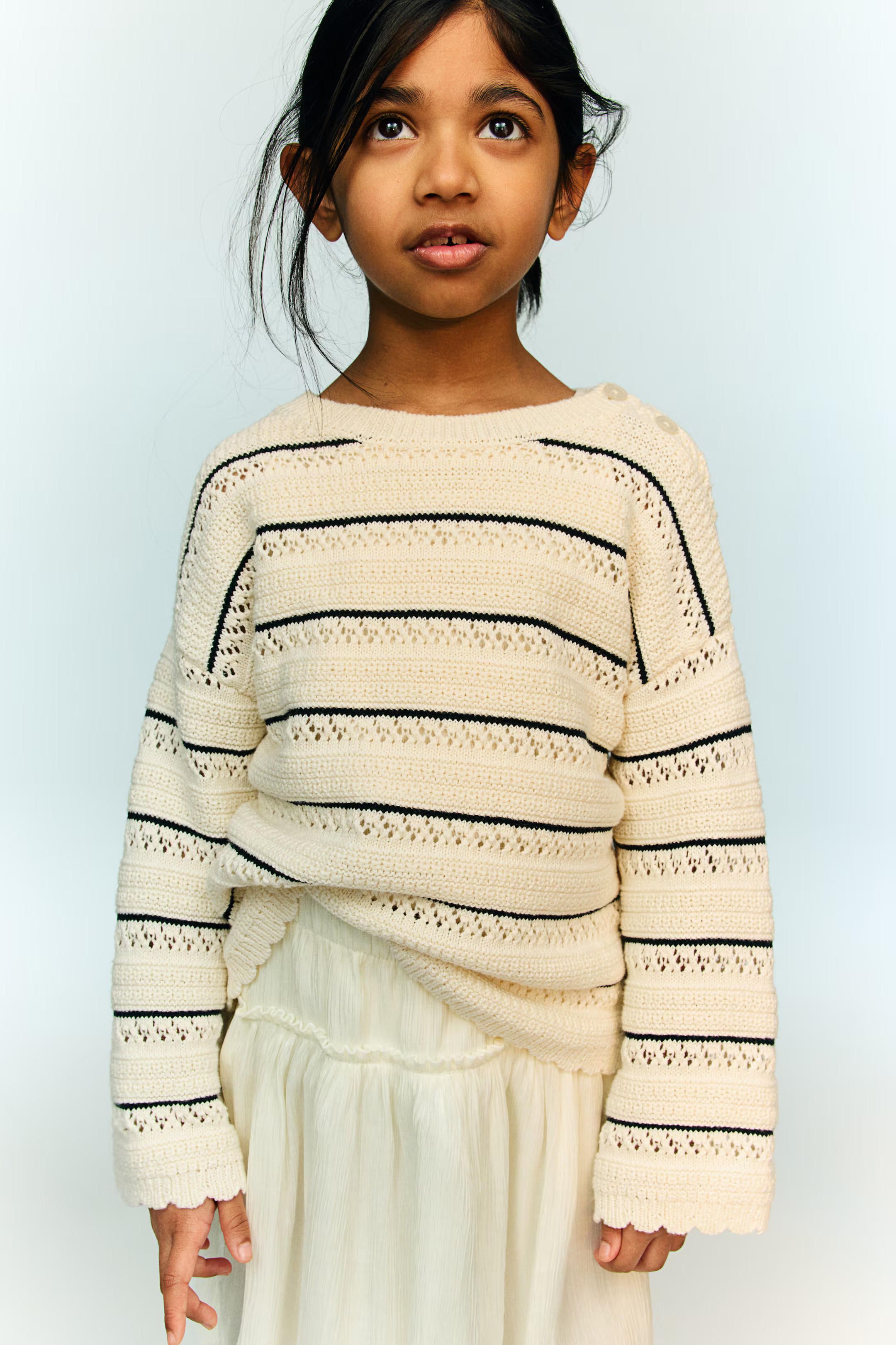 Pointelle-Knit Cotton Sweater | H&M (US + CA)