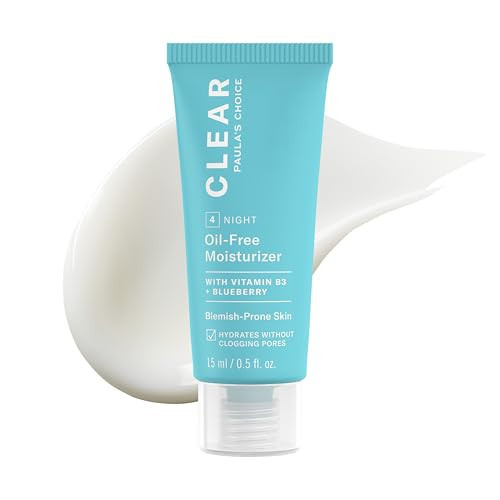 Paula's Choice CLEAR Oil-Free Moisturizer, Lightweight Face Cream for Acne-Prone Skin, Hyaluronic Acid, Pore-Minimizing Niacinamide, Antioxidants, Ceramides to Calm Redness, Fragrance-Free, 0.5oz | Amazon (US)