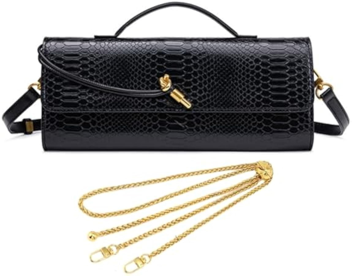 Crocodile Embossed Clutch Purses for Women with 2 Style Strap, Top Handle PU Leather Evening Bag ... | Amazon (US)