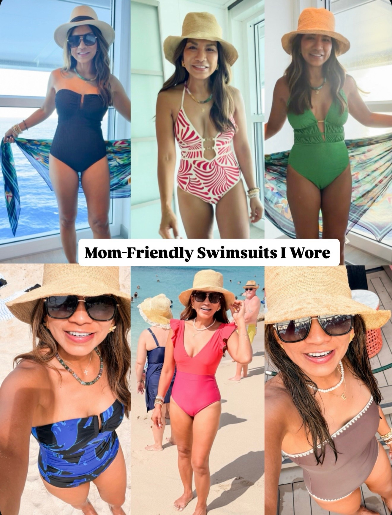 I’m 5’2” 118#ish for reference 
All swimsuits in small tts except the brown one(in XS) and the red/pink combo I sized up to Size 4. 

#LTKTravel #LTKOver40 #LTKSeasonal