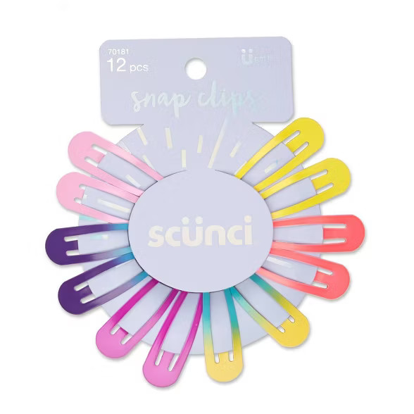 scunci Galaxy Top Rainbow Color Snap Clips - 12 ct | Target