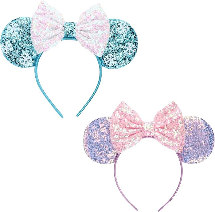 DRESHOW Mouse Ears Bow Headbands Glitter Party Decoration Cosplay Costume for Women | Amazon (US)