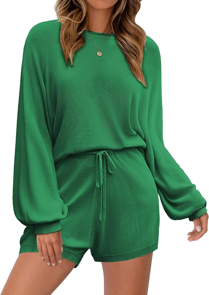 Ekouaer Knit Pajamas Set for Women Lounge Wear Sets Long Sleeve Sweatsuit Matching 2 Piece Outfit... | Amazon (US)