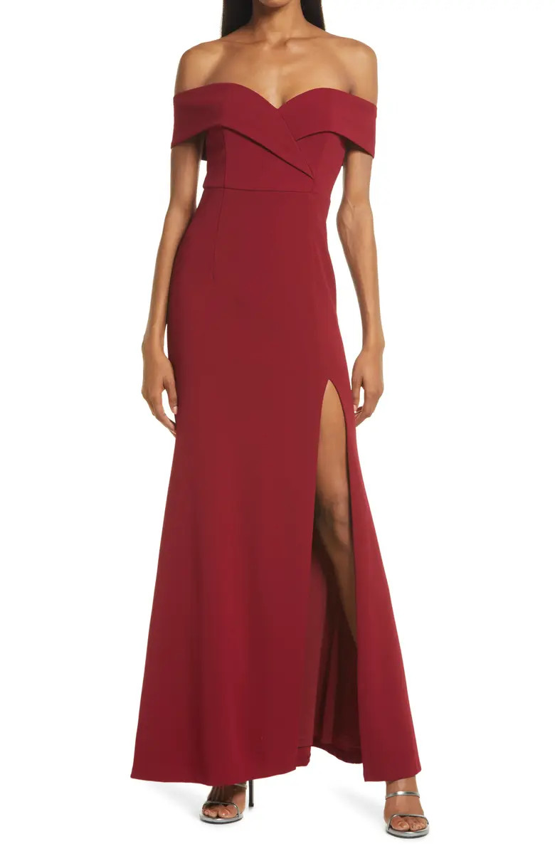 Lulus Song of Love Off the Shoulder Knit Gown | Nordstrom | Nordstrom