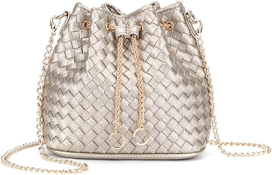 LEGVAEY Women's Leather Woven Small Bucket Bag (Fashionably Simple) | Amazon (UK)