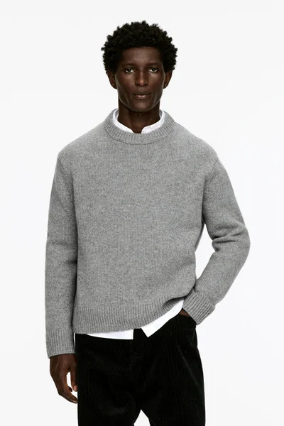 Heavy Knit Wool Jumper – Light Grey Melange – Men – ARKET GB | Arket UK