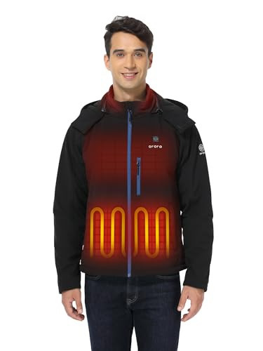 ORORO Men's Heated Jacket with Detachable Hood and Battery Pack (Black/Blue, M) | Amazon (US)