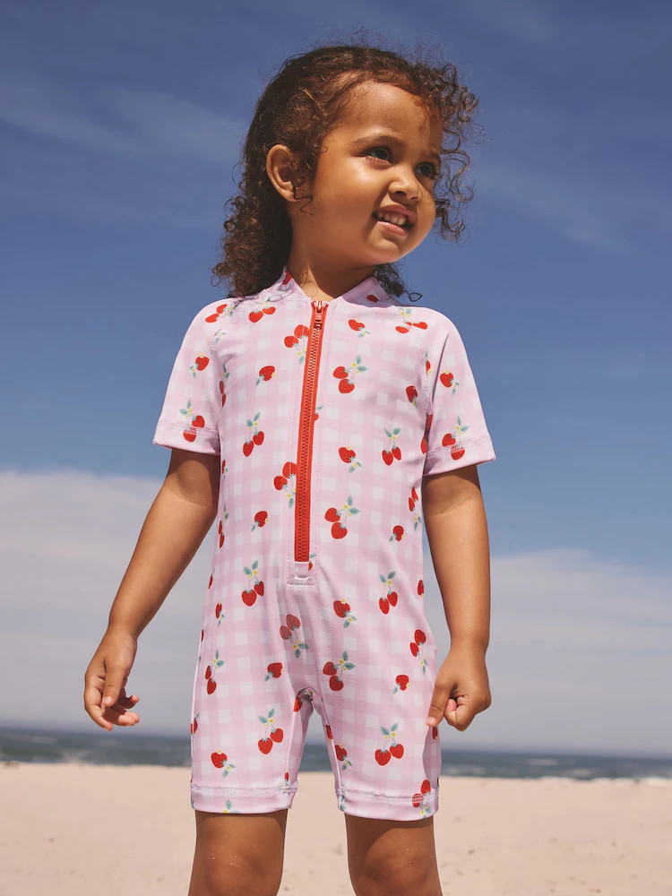 Pink Cherry Gingham Sunsafe Swimsuit (3mths-10yrs) | Next US